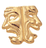 Gold Drama Mask Lapel Pins