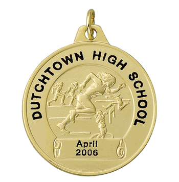 Gold Girls Track Front Imprint Medals - Click to enlarge