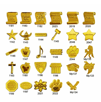 Gold School Pins - Click to enlarge