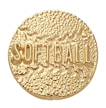 Gold Softball Letter & Lapel Pins - Click to enlarge