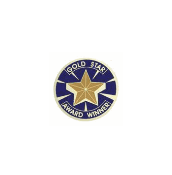 Gold Star Award Medal Insert (Etched) - Click to enlarge