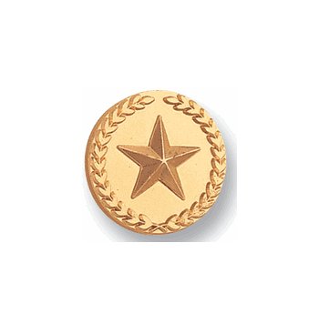Gold Star With Wreath - 7/8 Inch - Click to enlarge