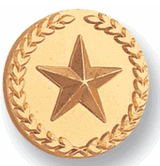 Gold Star With Wreath - 7/8 Inch