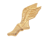 Gold Track Winged Foot Lapel Pins