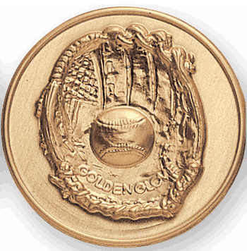 Golden Glove Baseball Litho Medal Insert - Click to enlarge