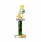 Golf Ball Holder Trophy - Deluxe Double Platform - Multiple Sizes