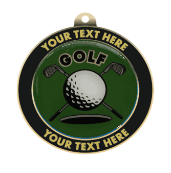 Golf Insert Medal with Personalized Rim - Click to enlarge
