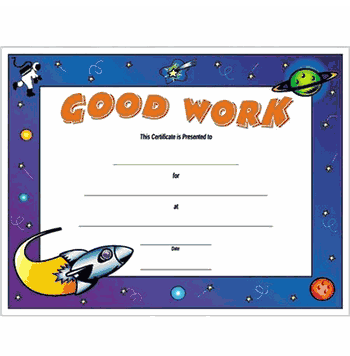 Good Work Certificates - Click to enlarge