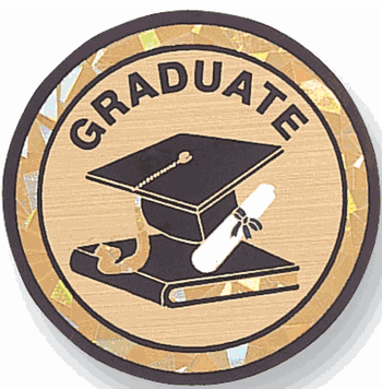 Graduate Mylar Decal Medal Insert - Click to enlarge