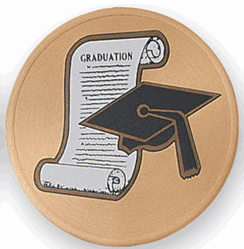 Graduation Diploma & Cap (493311) Litho Medal Insert - Click to enlarge