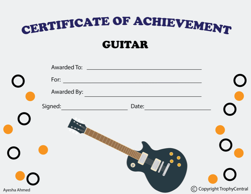 Free Guitar Template | TrophyCentral