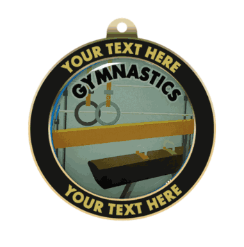 Gymnastics Insert Medal with Personalized Rim - Click to enlarge
