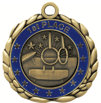 Gymnastics Medal with Personalized School, Team or Event Name - Click to enlarge