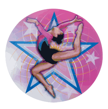 Gymnastics Mylar Decal Medal Insert - Click to enlarge