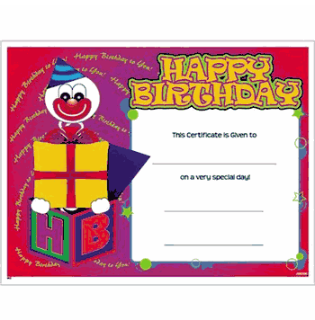Happy Birthday Certificates - Click to enlarge