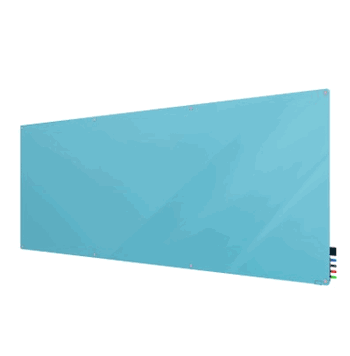 Harmony Glass Board with Radius Corners, 4'H x 10'W, Blue - Click to enlarge