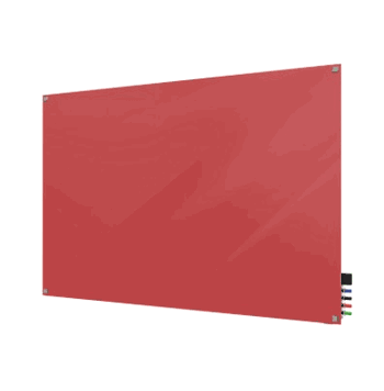 Harmony Magnetic Glass Board with Square Corners, 3'H x 4'W, Rose - Click to enlarge