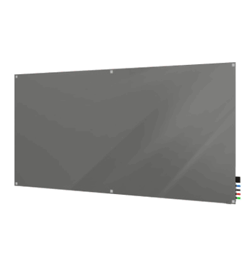 Harmony Magnetic Glass Board with Square Corners, 4'H x 5'W, Smoke - Click to enlarge