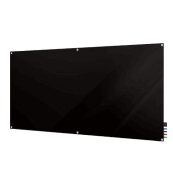 Harmony Glass Board with Square Corners, 4'H x 8'W, Black - Click to enlarge