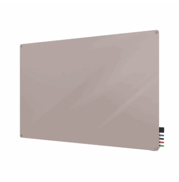 Harmony Glass Board with Radius Corners, 3'H x 4'W, Lilac Gray - Click to enlarge