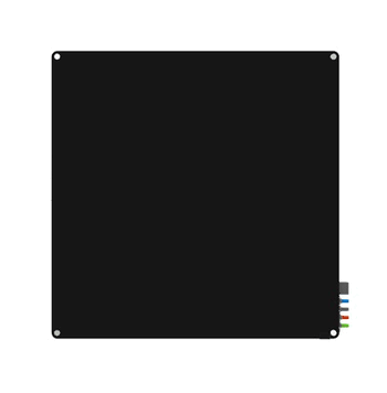 Harmony Magnetic Glass Board with Radius Corners, 4'H x 4'W, Black - Click to enlarge