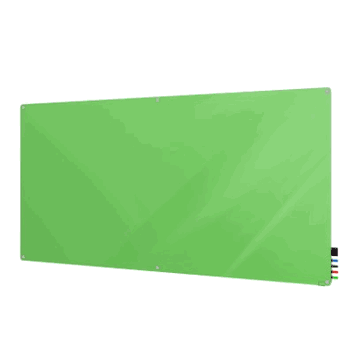Harmony Glass Board with Radius Corners, 4'H x 6'W, Green - Click to enlarge