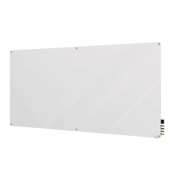 Harmony Magnetic Glass Board with Radius Corners, 4'H x 5'W, White - Click to enlarge