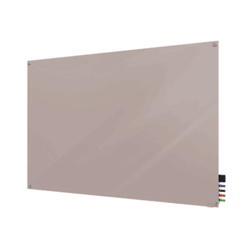 Harmony Glass Board with Square Corners, 3'H x 4'W, Lilac Gray - Click to enlarge