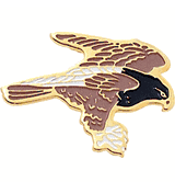 Hawk Mascot Lapel Pins with Color Finish