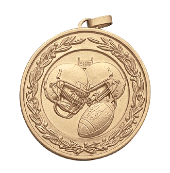Helmets and Footballs: 2" Olympic-Style J-Series Medals - Click to enlarge