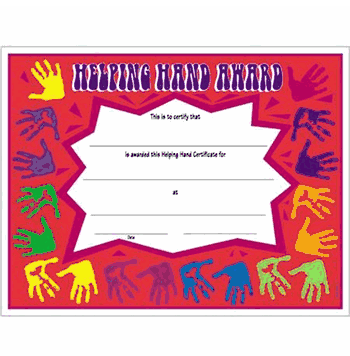 Helping Hand Certificates - Click to enlarge