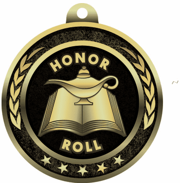 2 1/4" Antique Gold Honor Roll Medal - Click to enlarge