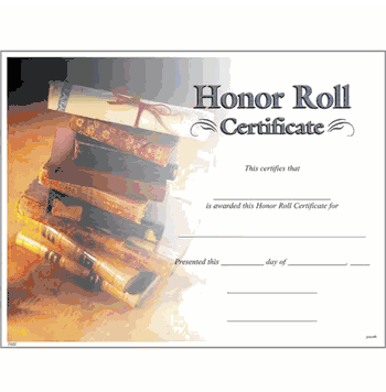 Honor Roll Award Certificates - Click to enlarge