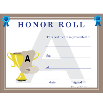 Honor Roll Free Template Template - Click to enlarge