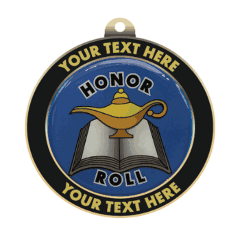 Honor Roll Insert Medal with Personalized Rim - Click to enlarge
