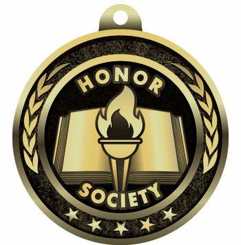 2 1/4" Antique Gold Honor Society Medal - Click to enlarge
