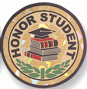 Honor Student Mylar Decal Medal Insert - Click to enlarge