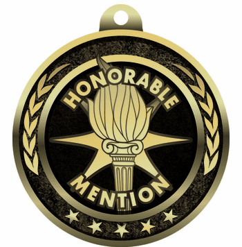 2 1/4" Antique Gold Honorable Mention Medal - Click to enlarge