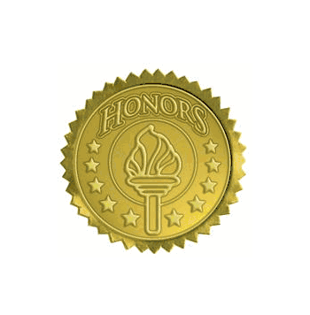 Honors Certificate Seals - Click to enlarge