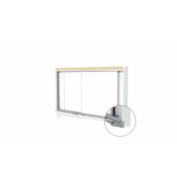 Horizontal Sliding Porcelain Magnetic Whiteboard, 4'H x 8'W - Click to enlarge