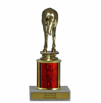 Horses-Rear Single Column Trophy - Budget Series - Click to enlarge