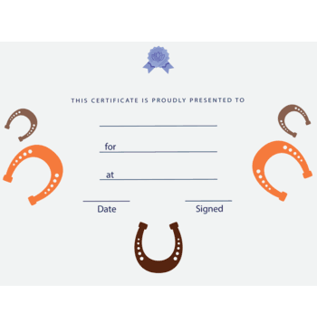 Horseshoes Award Certificate - Free Template - Click to enlarge