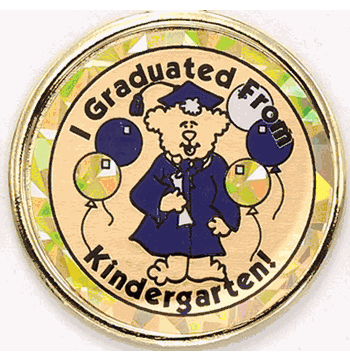 I Graduated From Kindergarten Mylar Decal Medal Insert - Click to enlarge