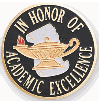 In Honor Of Academic Excellence Medal Insert (Etched) - Click to enlarge