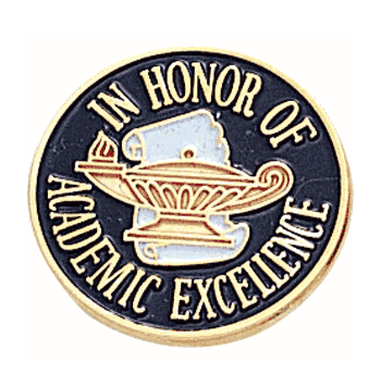 In Honor Of Academic Excellence Pin (BR Series) - Click to enlarge