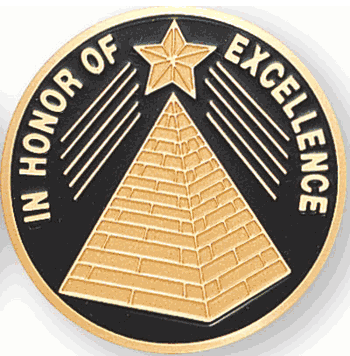 In Honor Of Excellence Medal Insert (Etched) - Click to enlarge