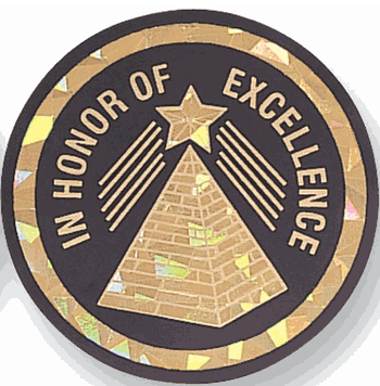 In Honor Of Excellence Mylar Decal Medal Insert - Click to enlarge