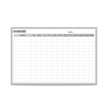 In/Out Whiteboard, 4'H x 6'W - Click to enlarge