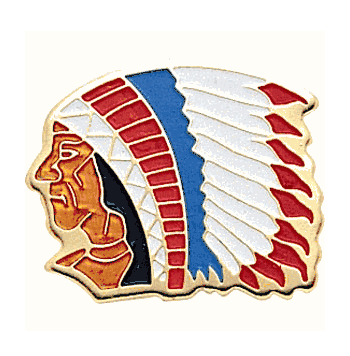 Indian Chief Lapel Pin with Color Finish - Click to enlarge