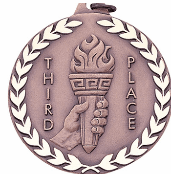 IR-Series Third Place Design - 1 1/2" Medals - Click to enlarge